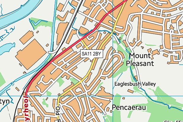 SA11 2BY map - OS VectorMap District (Ordnance Survey)