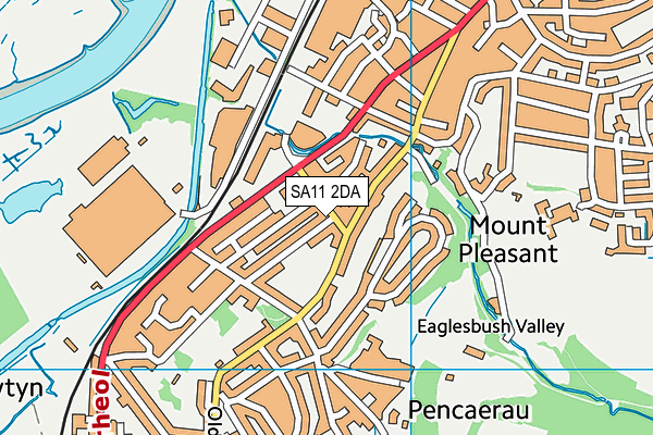SA11 2DA map - OS VectorMap District (Ordnance Survey)