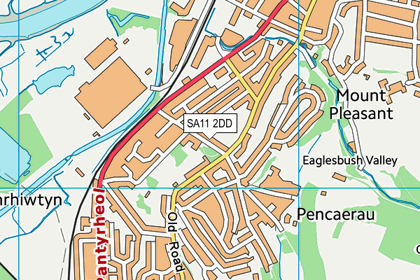 SA11 2DD map - OS VectorMap District (Ordnance Survey)