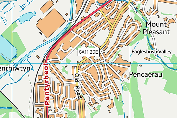 SA11 2DE map - OS VectorMap District (Ordnance Survey)