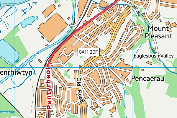 SA11 2DF map - OS VectorMap District (Ordnance Survey)