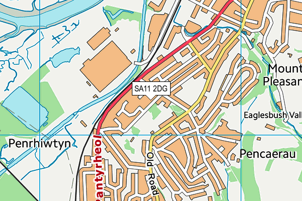 SA11 2DG map - OS VectorMap District (Ordnance Survey)
