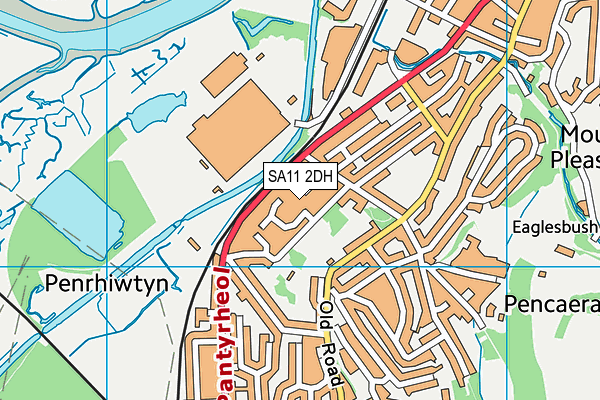 SA11 2DH map - OS VectorMap District (Ordnance Survey)