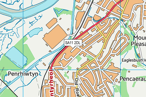 SA11 2DL map - OS VectorMap District (Ordnance Survey)