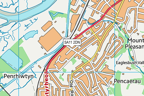 SA11 2DN map - OS VectorMap District (Ordnance Survey)