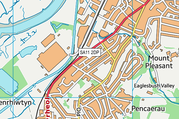 SA11 2DP map - OS VectorMap District (Ordnance Survey)