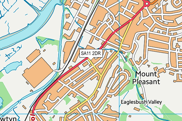 SA11 2DR map - OS VectorMap District (Ordnance Survey)