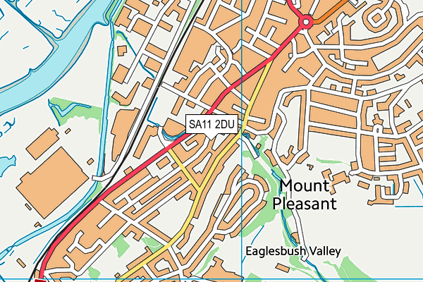 SA11 2DU map - OS VectorMap District (Ordnance Survey)