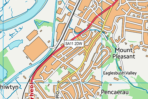 SA11 2DW map - OS VectorMap District (Ordnance Survey)