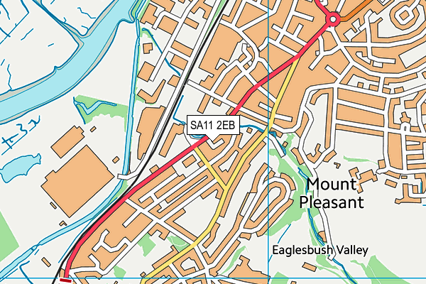 SA11 2EB map - OS VectorMap District (Ordnance Survey)