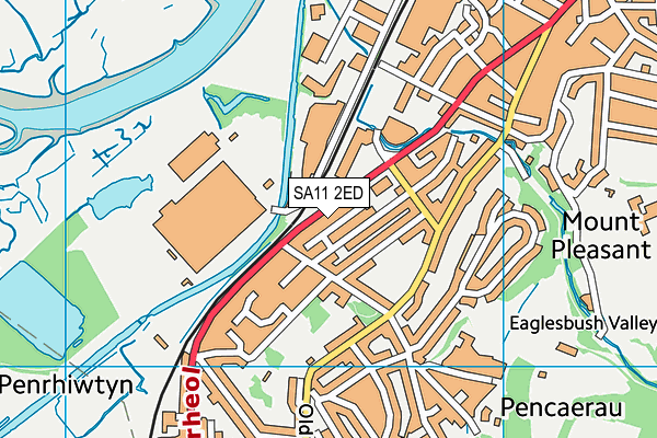 SA11 2ED map - OS VectorMap District (Ordnance Survey)