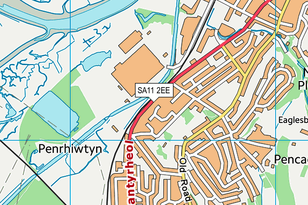 SA11 2EE map - OS VectorMap District (Ordnance Survey)