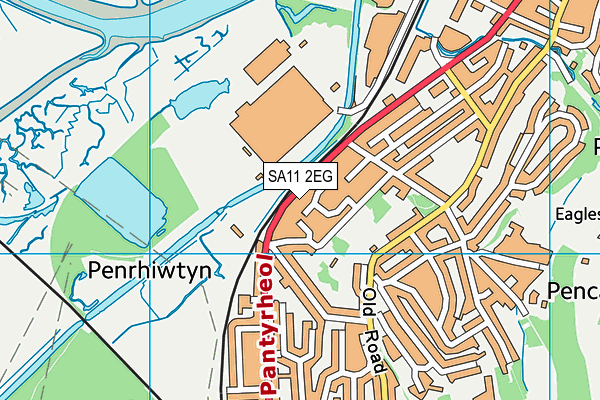 SA11 2EG map - OS VectorMap District (Ordnance Survey)