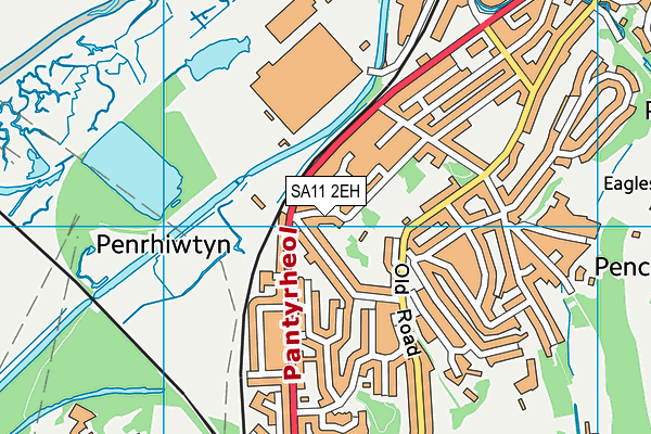 SA11 2EH map - OS VectorMap District (Ordnance Survey)