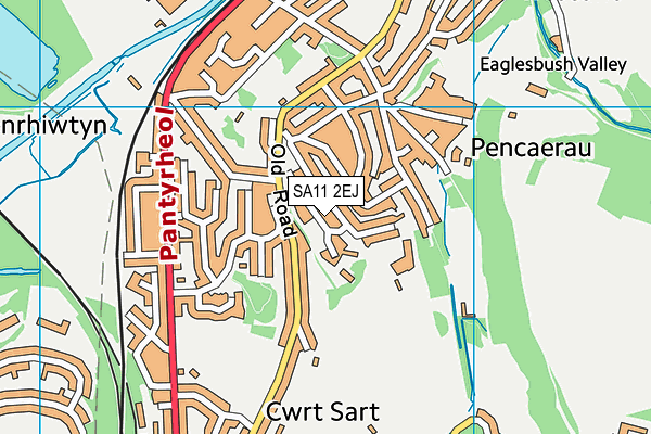 SA11 2EJ map - OS VectorMap District (Ordnance Survey)