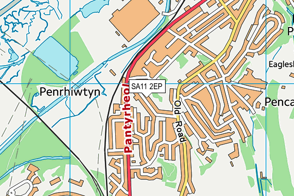 SA11 2EP map - OS VectorMap District (Ordnance Survey)