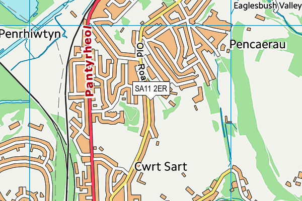 SA11 2ER map - OS VectorMap District (Ordnance Survey)