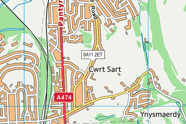SA11 2ET map - OS VectorMap District (Ordnance Survey)
