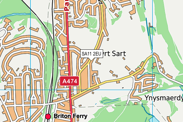 SA11 2EU map - OS VectorMap District (Ordnance Survey)
