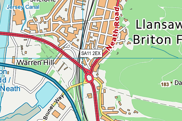 SA11 2EX map - OS VectorMap District (Ordnance Survey)