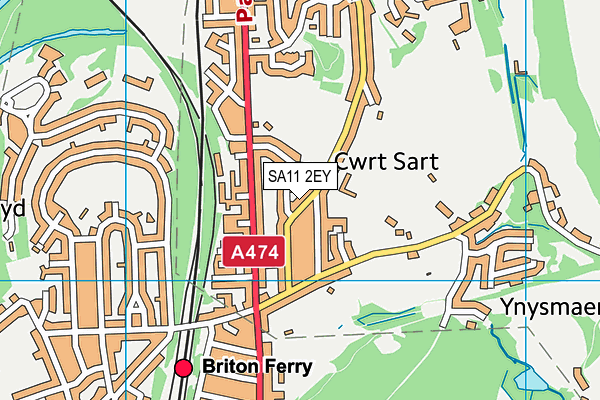 SA11 2EY map - OS VectorMap District (Ordnance Survey)
