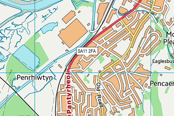 SA11 2FA map - OS VectorMap District (Ordnance Survey)