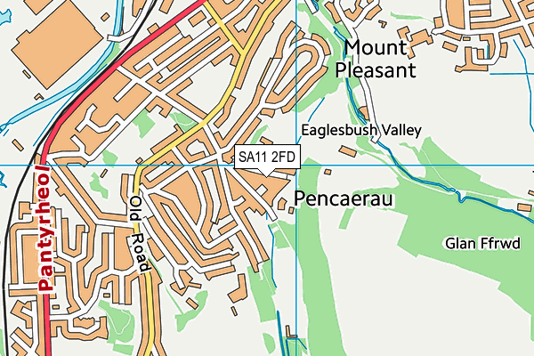 SA11 2FD map - OS VectorMap District (Ordnance Survey)