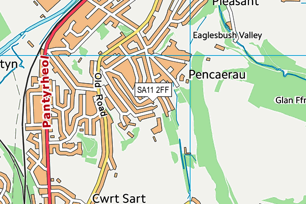 SA11 2FF map - OS VectorMap District (Ordnance Survey)