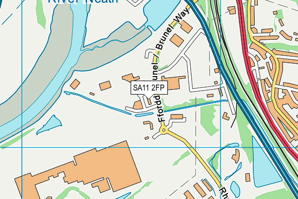 SA11 2FP map - OS VectorMap District (Ordnance Survey)