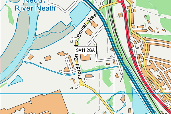 SA11 2GA map - OS VectorMap District (Ordnance Survey)