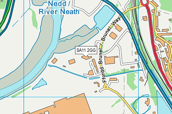 SA11 2GG map - OS VectorMap District (Ordnance Survey)