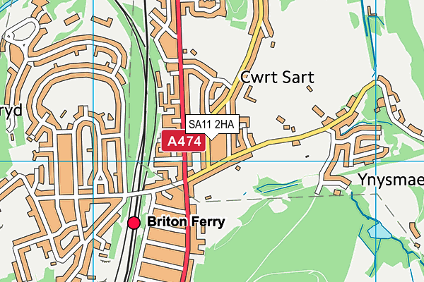 SA11 2HA map - OS VectorMap District (Ordnance Survey)