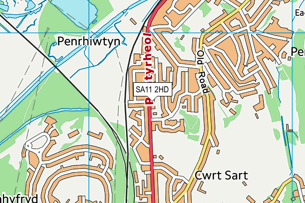 SA11 2HD map - OS VectorMap District (Ordnance Survey)