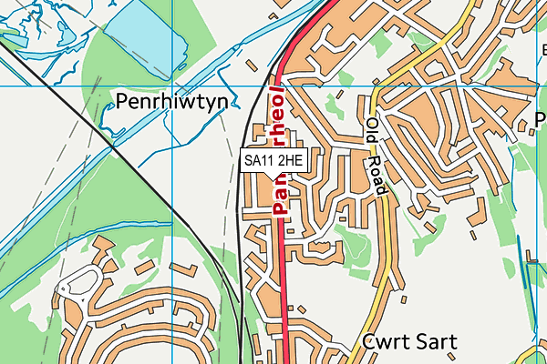 SA11 2HE map - OS VectorMap District (Ordnance Survey)