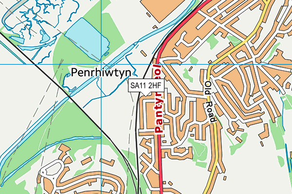 SA11 2HF map - OS VectorMap District (Ordnance Survey)