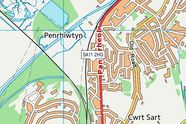 SA11 2HG map - OS VectorMap District (Ordnance Survey)