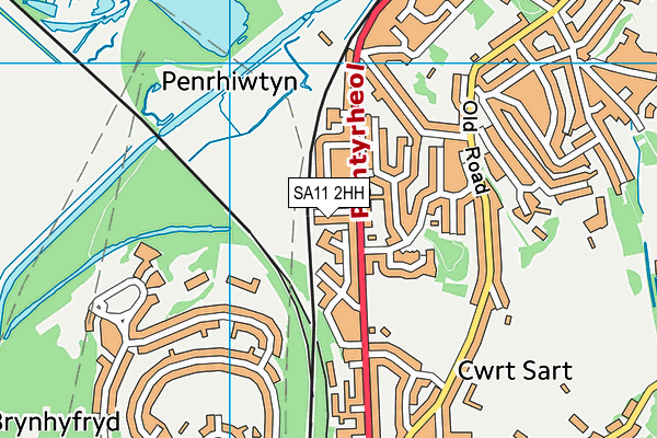 SA11 2HH map - OS VectorMap District (Ordnance Survey)