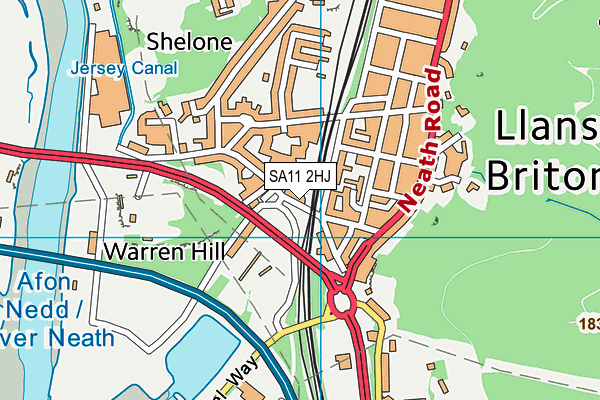 SA11 2HJ map - OS VectorMap District (Ordnance Survey)