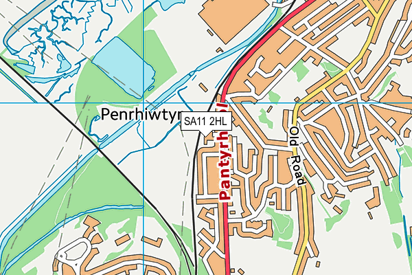 SA11 2HL map - OS VectorMap District (Ordnance Survey)