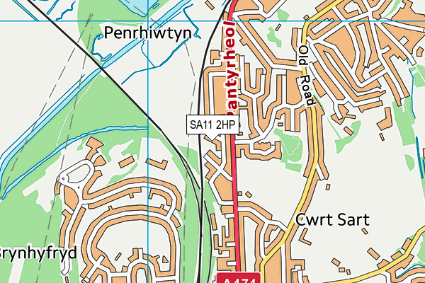 SA11 2HP map - OS VectorMap District (Ordnance Survey)