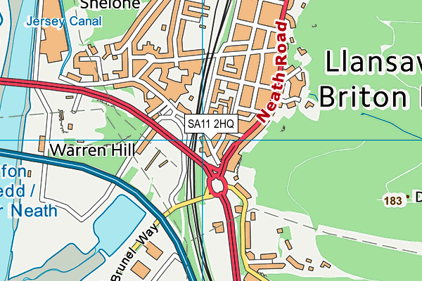 SA11 2HQ map - OS VectorMap District (Ordnance Survey)