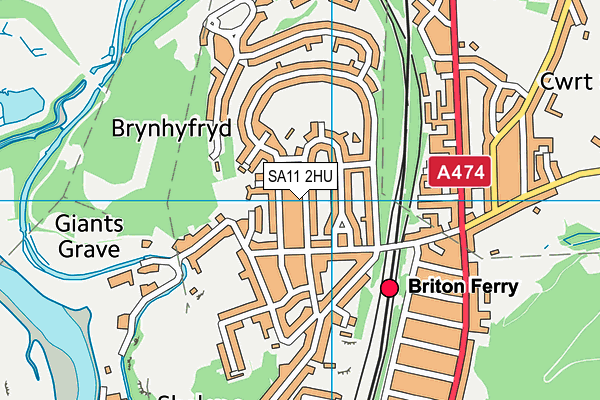 SA11 2HU map - OS VectorMap District (Ordnance Survey)