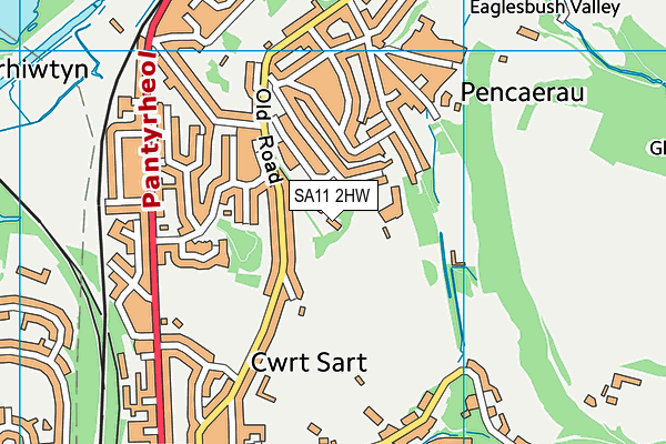 SA11 2HW map - OS VectorMap District (Ordnance Survey)