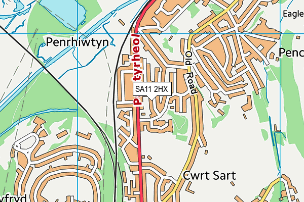 SA11 2HX map - OS VectorMap District (Ordnance Survey)