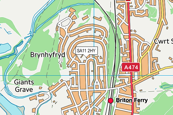 SA11 2HY map - OS VectorMap District (Ordnance Survey)