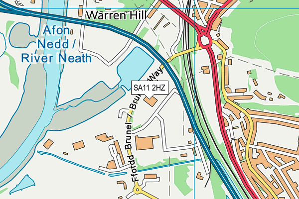 SA11 2HZ map - OS VectorMap District (Ordnance Survey)