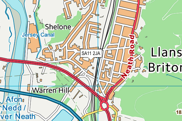 SA11 2JA map - OS VectorMap District (Ordnance Survey)