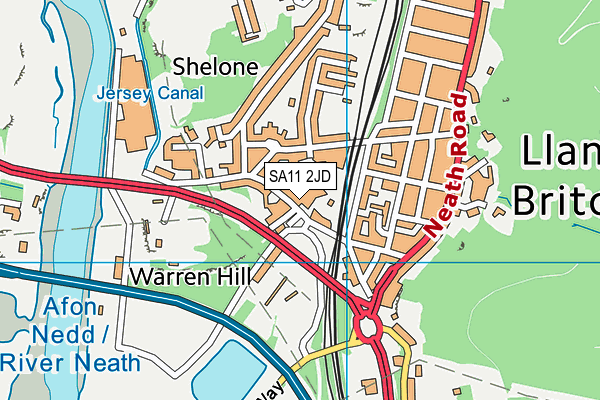 SA11 2JD map - OS VectorMap District (Ordnance Survey)