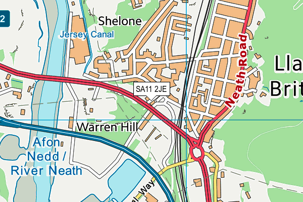 SA11 2JE map - OS VectorMap District (Ordnance Survey)