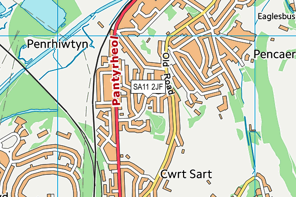 SA11 2JF map - OS VectorMap District (Ordnance Survey)